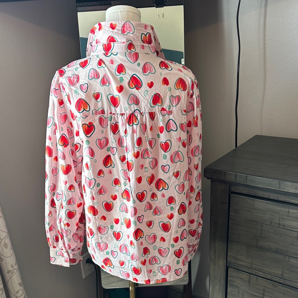 JODIFL Heart Patterned Button-Up Shirt - Picture 8 of 15